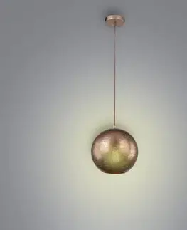 Moderné lampy do obývačky Závesné svietidlo guľa Ø25 cm 1x60W E27 medená