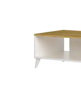 Konferenčné stolíky BOSKO 41 konferenčný stolík, biela matná / americký orech
