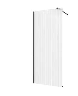 Sprchovacie kúty INVENA - Walk-in II Trend 120x200cm, ryhovaná 8mm shiny-gl. čierna AK-32-125-S