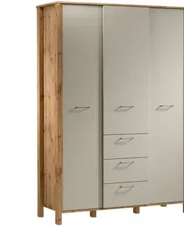Šatníkové skrine Skriňa Indygo S3D3S dub wotan-beige
