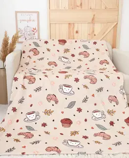 Deky MKLozkoviny.sk Deka mikroplyš Exclusive 150 × 200 cm – Jesenná káva