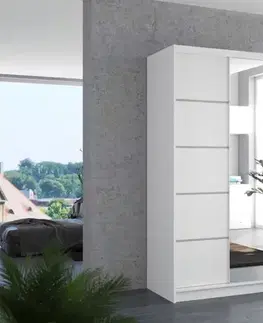 Šatníkové skrine ArtAdrk Šatníková skriňa ORLANDO | biela 100 cm