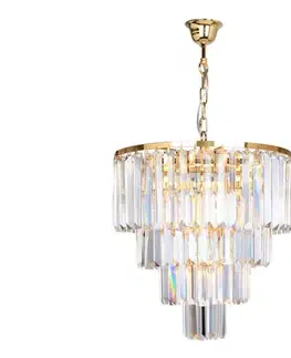 Svietidlá Zuma Line 17106/4+1-GLD - Krištáľový luster na reťazi AMEDEO 5xE14/40W/230V 17106/4+1-GLD