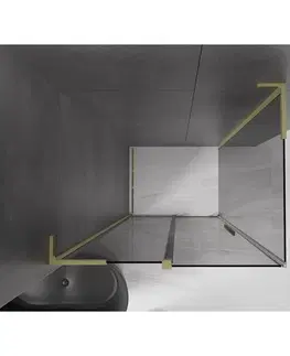 Sprchovacie kúty MEXEN/S - Velar L sprchovací kút, posuvné dvere 110 x 120, grafit, zlato kartáčovaná 871-110-120-43-55