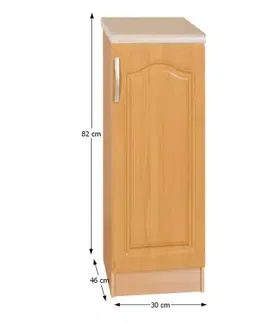 Kuchynské dolné skrinky KONDELA Lora MDF New S30 P dolná kuchynská skrinka jelša