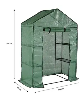 Fóliovníky NABBI Greenshelf balkónový fóliovník 70x140x200 cm zelená