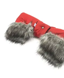 Detské postieľky, cestovné postieľky New Baby Rukávník 2v1 s kožušinkou red