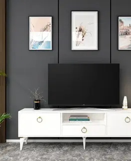 TV stolíky DOTA TV stolík na nožičkách, biela