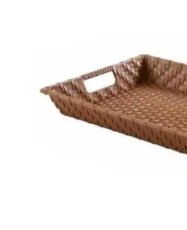 Podnosy a tácky MAKRO - Podnos imitácia Rattanu, 35x6x47,5cm, rôzne farby, umelá hmota