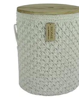 Kúpeľňové doplnky Okrúhly háčkovaný košík XXL Ø40 cm v49,5 cm