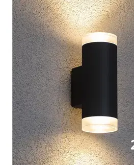 Svietidlá BRILAGI - LED RGBW vonkajšie nástenné svietidlo MATERA 2xGU10/4,8W/230V čierne IP54 BG0690+2xAI2382