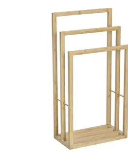 Svietidlá WENKO 25629100 - Stojan na uteráky BAMBUSA 42,5x82 cm hnedá 25629100