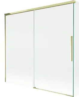 Sprchové dvere MEXEN/S - Rox vaňová zástena 2-krídlová posuvná 170 + 75 x 150, transparent, zlatá 8C9-170-075-50-00