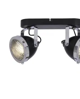 Stropná svetla Stropná lampa Crazy 2x15W, čierna, tienidlo GU10, priehľadná