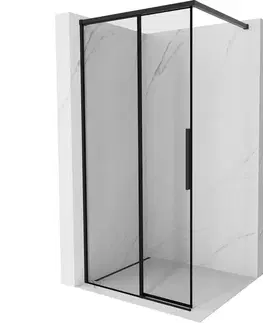 Sprchové dvere MEXEN/S - Rox Sprchová zástena WALK-IN ľavá 70 x 200, čierna okraj 8 mm, čierna 8C2-070-003-70-70-L