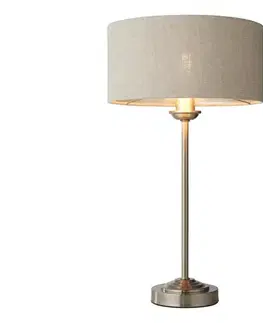 Lampy Endon 100646 - Stolná lampa HIGHCLERE 1xE14/7W/230V béžová/matný chróm 100646