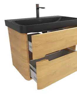 Kúpeľňový nábytok Kúpeľňová skrinka s umývadlom SAT Fusion 77,5x53x45 cm dub medový mat SATFUSION280DMBKMB SATFUSION280DMBKMB