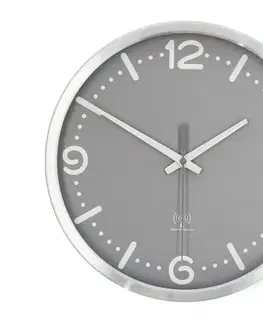 Predlžovacie káble  CLWA7226SS - Nástenné hodiny, priemer 30,5 cm, 1xAA, matný chróm/sivá CLWA7226SS