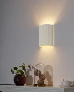 Nástenné osvetlenie Škandinávske nástenné svietidlo béžové oválne - Plaster