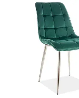 Jedálenské stoličky KIK VELVET jedálenská stolička, šedý bluvel 14/chróm