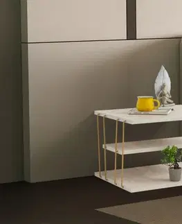 Konferenčné stolíky Príručný stolík / Odkladací stolík Lifon - Gold, Travertine