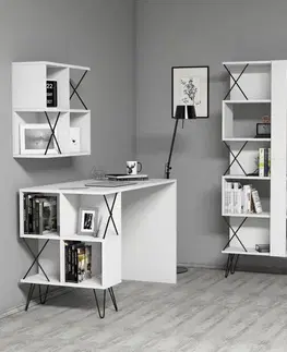 Písacie stoly Písací stôl s knižnicou Extra 2 - White