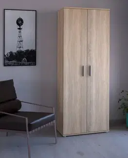 Šatníkové skrine KONDELA Servo Typ 5 dvojdverová šatníková skriňa dub sonoma