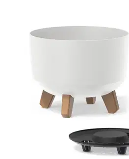 Kvetináče a truhlíky NABBI DGRL240 plastový kvetináč na nožičkách 23,8 cm biela