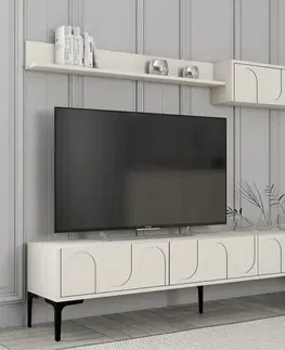 Obývacie steny TV skrinka / Obývacia stena Lyon 2 - Cream, Black