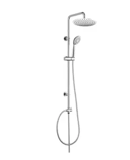 Kúpeľňové batérie MEREO Mereo Sprchový set Sonáta s tyčou, hadicou, ručnou a hlav. guľatou sprchou, slim, nerez CB60101SK