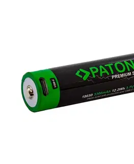 Predlžovacie káble PATONA - Aku 18650 Li-lon 3350mAh PREMIUM 3,7V s USB-C nabíjaním PT6525