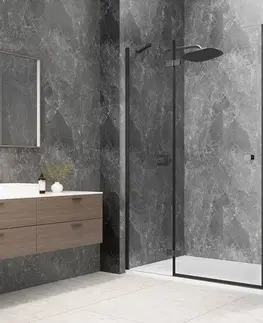 Sprchovacie kúty POLYSAN - GLOBE GUN METAL sprchové dvere do niky 1000, číre sklo, ľavá GB1010LGM