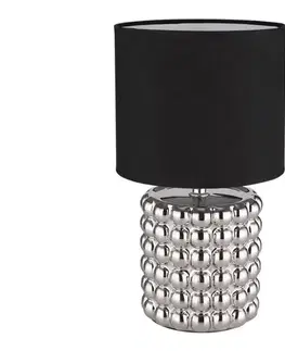 Lampy Globo 21626C - Stolná lampa VALENTINO 1xE14/40W/230V čierna/strieborná 21626C