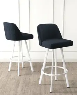 Barové stoličky Bar Stool Set (4 Pieces) Atex - Anthracite, White