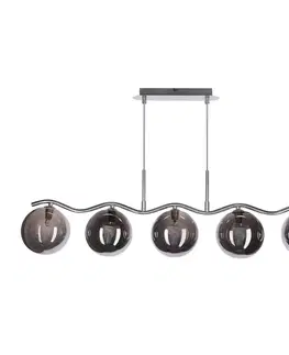Stropná svetla Stropná závesná lampa UMOS 5x20W G9 chróm grafitové sklenené tienidlo 14 cm moderné svietidlo do obývačky jedálne