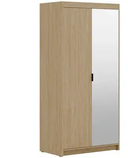 Šatníkové skrine Skriňa Elena 2D 1zrkadlo dub olejovaný