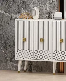 Komody Konzolový stolík Carbın - White, Gold