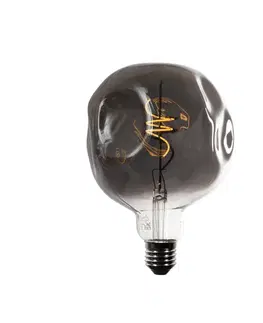 LED osvetlenie E27 Stmievateľná LED žiarovka so špirálovým vláknom G125 zrkadlovo strieborná 4W 75 lm 1800K