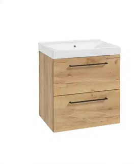 Kúpeľňové skrinky Kúpeľňová zostava Vesper D60 0D2S Zlatý dub