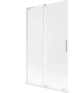 Sprchové dvere MEXEN/S - Velar L dvojkrídlová posuvná vaňová zástena 110 x 150, dekor, biela 896-110-003-31-20