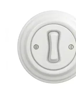 Predlžovacie káble lap - Retro jednopolový vypínač s rámčekom č. 1 snehovo biely KA0151+KA0145