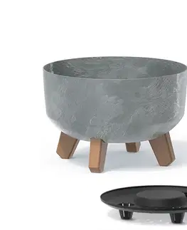 Kvetináče a truhlíky NABBI DGRL240LE plastový kvetináč na nožičkách 23,5 cm sivý betón
