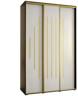 Šatníkové skrine Skriňa 45 Canaris 12 170 čierna/biela/gold