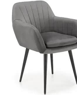 Čalúnené stoličky Stolička K429 Velvet/Kov Šedá