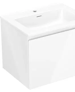 Kúpeľňový nábytok MEXEN/S - Orio kúpeľňová skrinka 60 cm s umývadlom Otis, 1 šuplík, biela lesk 91A10-06047-1-BF00-W18M00