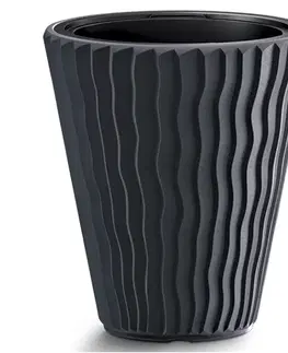 Kvetináče a truhlíky NABBI DBSP350 plastový kvetináč 34,9 cm antracit