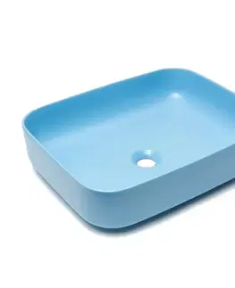 Umývadlá Umývadlo na dosku SAT Infinitio 50x39 cm modrá mat bez prepadu SATINF5039LBLM SATINF5039LBLM