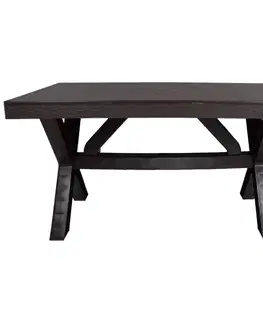 Záhradné stoly Stôl Rustic hnedý 80x140 cm