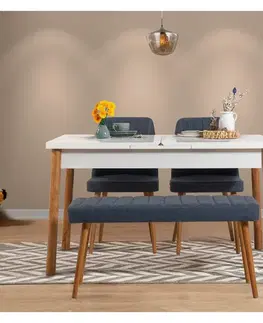 Jedálenské sety Jedálenský set s rozkladacím stolom a stoličkami (4 kusy) Santiago Atlantice-Navy Blue V2