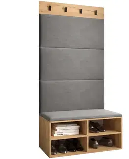 Spálňové šatníkové skrine Predsieňový nábytok Miro dub craft panel sivý